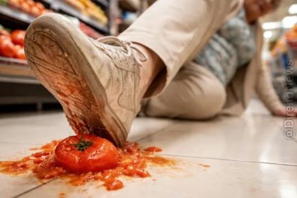 Mulher indenizada após escorregar em tomate em supermercado