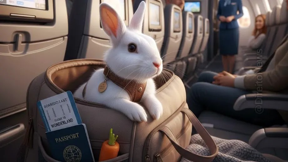 Juíza permite coelho na cabine de avião